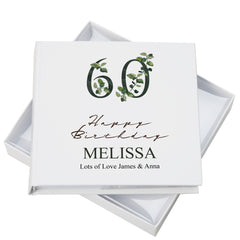 Personalised 60th Birthday Green Leaf Design Gift Photo Album