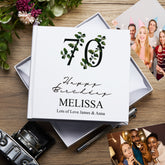Personalised 70th Birthday Green Leaf Design Gift Photo Album