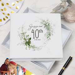 Personalised 40th Birthday Photo album Gift With Botanical Design