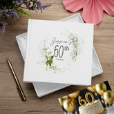 Personalised 60th Birthday Photo album Gift With Botanical Design personalised photo album ukgiftstoreonline