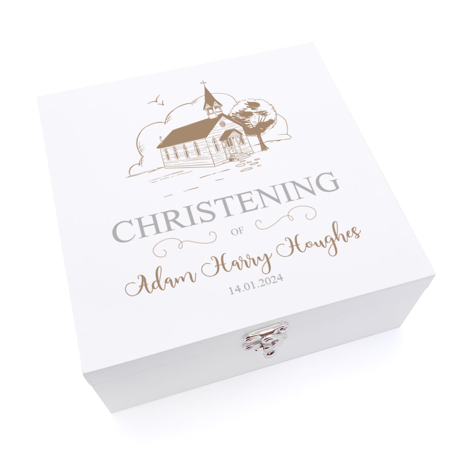 Personalised Christening Wooden Box Memories Keepsake Gift Keepsake Wooden Box ukgiftstoreonline