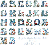 Personalised My First Christmas Cute Blue Alphabet Christmas Photo Album With Sleeves