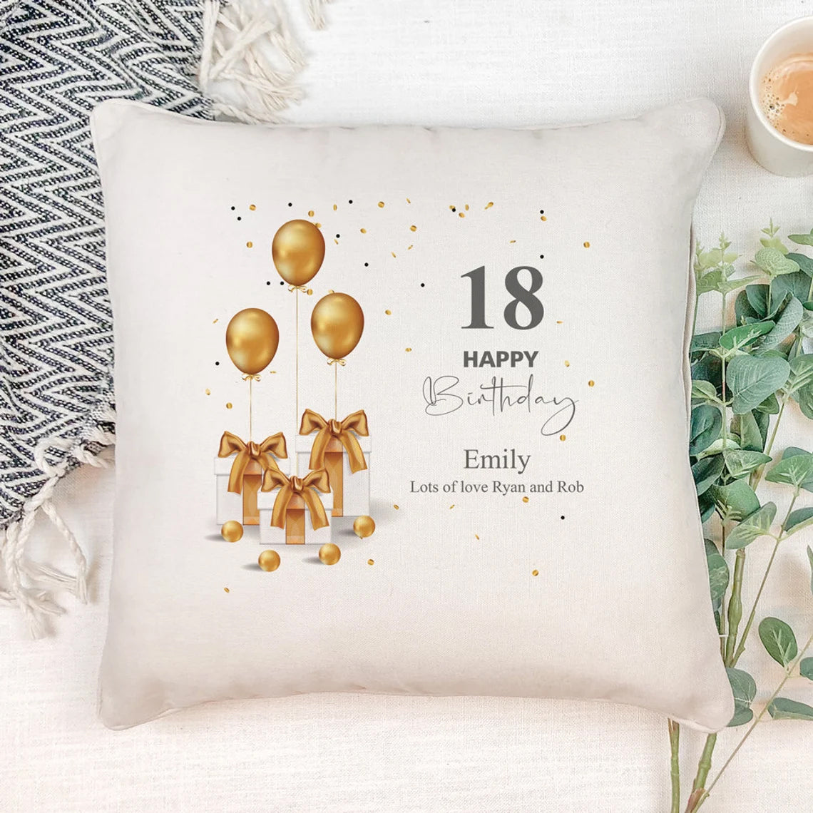 Personalised 18th Birthday Cushion Gift Present Design Personalised Cushion Gifts ukgiftstoreonline