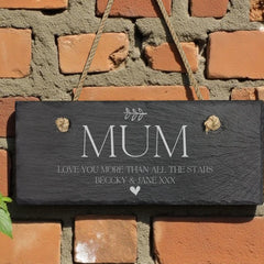 Personalised Hanging Slate Sign Gift For Mum Birthdays Christmas Etc. Personalised Gifts ukgiftstoreonline