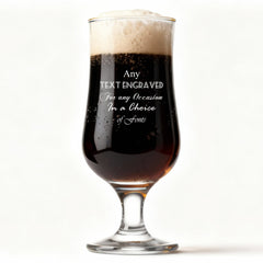 Personalised Stemmed Beer Glass with Custom Text Engraved For Any Occassion