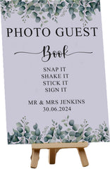 Personalised Wedding Photo Guestbook Sign, Customised With Eucalyptus