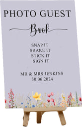 Personalised Wedding Photo Guestbook Sign, Customised Couple Names And Date
