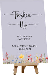 Personalised Freshen Up Wedding Customised Table Sign