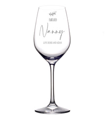 Personalised Fabulous Nanny Engraved Wine Glass Gift with Sentiment Personalised Wine Glasses ukgiftstoreonline