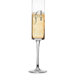 Modern & Elegant Personalised Tall Champagne Prosecco Glass Any Name and Letter