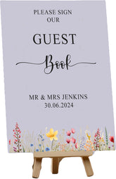 Wedding Guest Book Sign, customised couple names and date