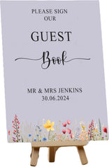 Wedding Guest Book Sign, customised couple names and date