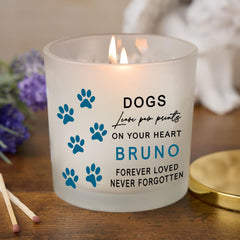 Personalised Condolence Sympathy Pet Dog Memorial Candle Gift personalised Candle Lights ukgiftstoreonline