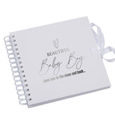 Beautiful Baby Boy White Scrapbook, Guest Book Or Photo Album with Silver Script