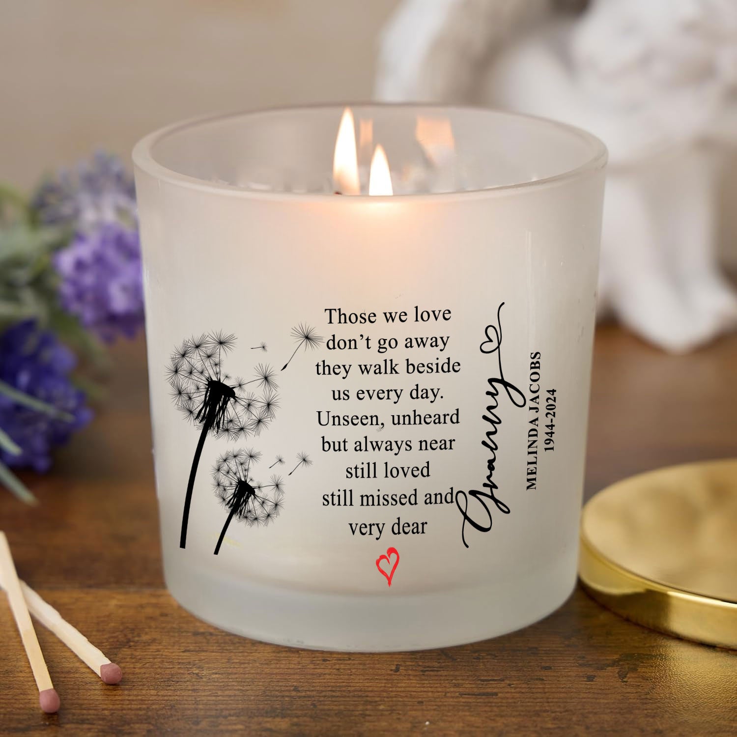 Personalised Condolence Sympathy gift Remembrance Candle Granny personalised Candle Lights ukgiftstoreonline