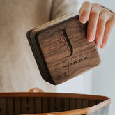 Personalised Any Name Monogram Black Walnut Wood Jewellery Box Gift Floral Theme
