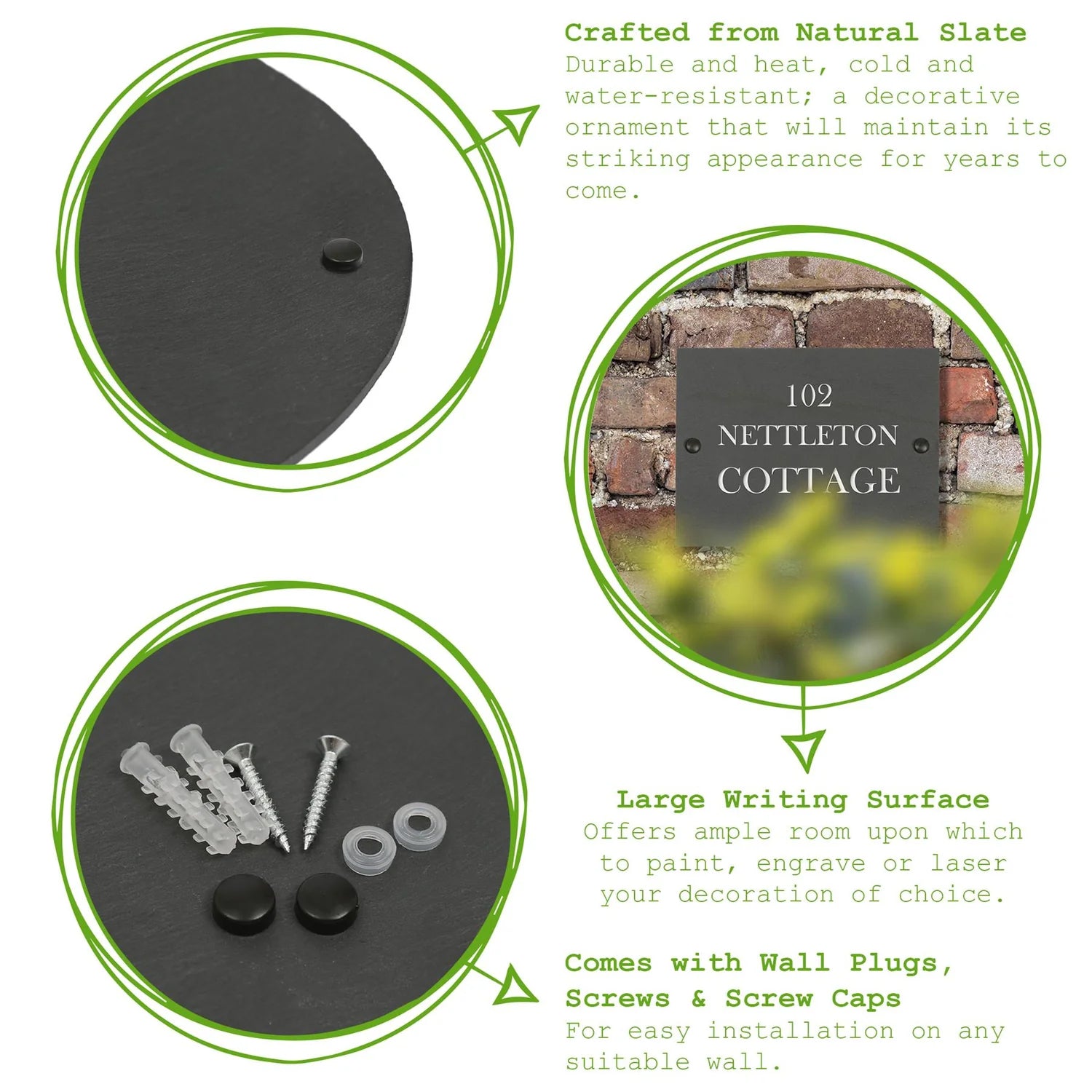 Personalised Rustic slate house sign farmhouse plaque door number chopping Board ukgiftstoreonline