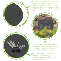 Personalised Rustic slate house sign farmhouse plaque door number chopping Board ukgiftstoreonline