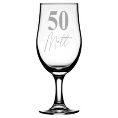 Personalised Birthday Craft Beer Glass Gift for Him 18th, 21st, 30th, 40th, 50th, 60th, 70th, 80th