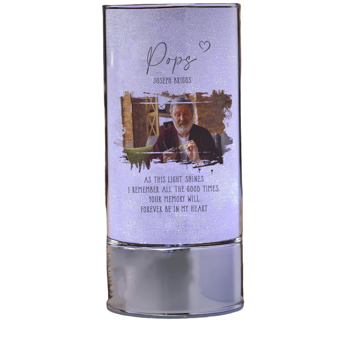 Personalised Pops Sympathy Gift Memorial Remembrance Light With Photo Personalised Lights ukgiftstoreonline