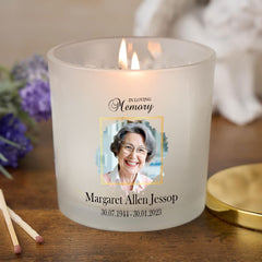 Personalised Condolence Sympathy gift Candle With Photo
