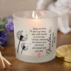 Personalised Condolence Sympathy gift Remembrance Candle Grandma personalised Candle Lights ukgiftstoreonline