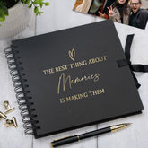The Best Thing About Memories Black Scrapbook Or Photo Album with Gold Script