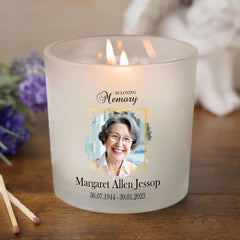 Personalised Condolence Sympathy gift Candle With Photo