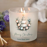Personalised Large Christmas Candle Gift With Decorative Tree Design