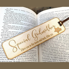 Godmother Gift Personalised Wooden Engraved Bookmark Personalised Bookmark ukgiftstoreonline