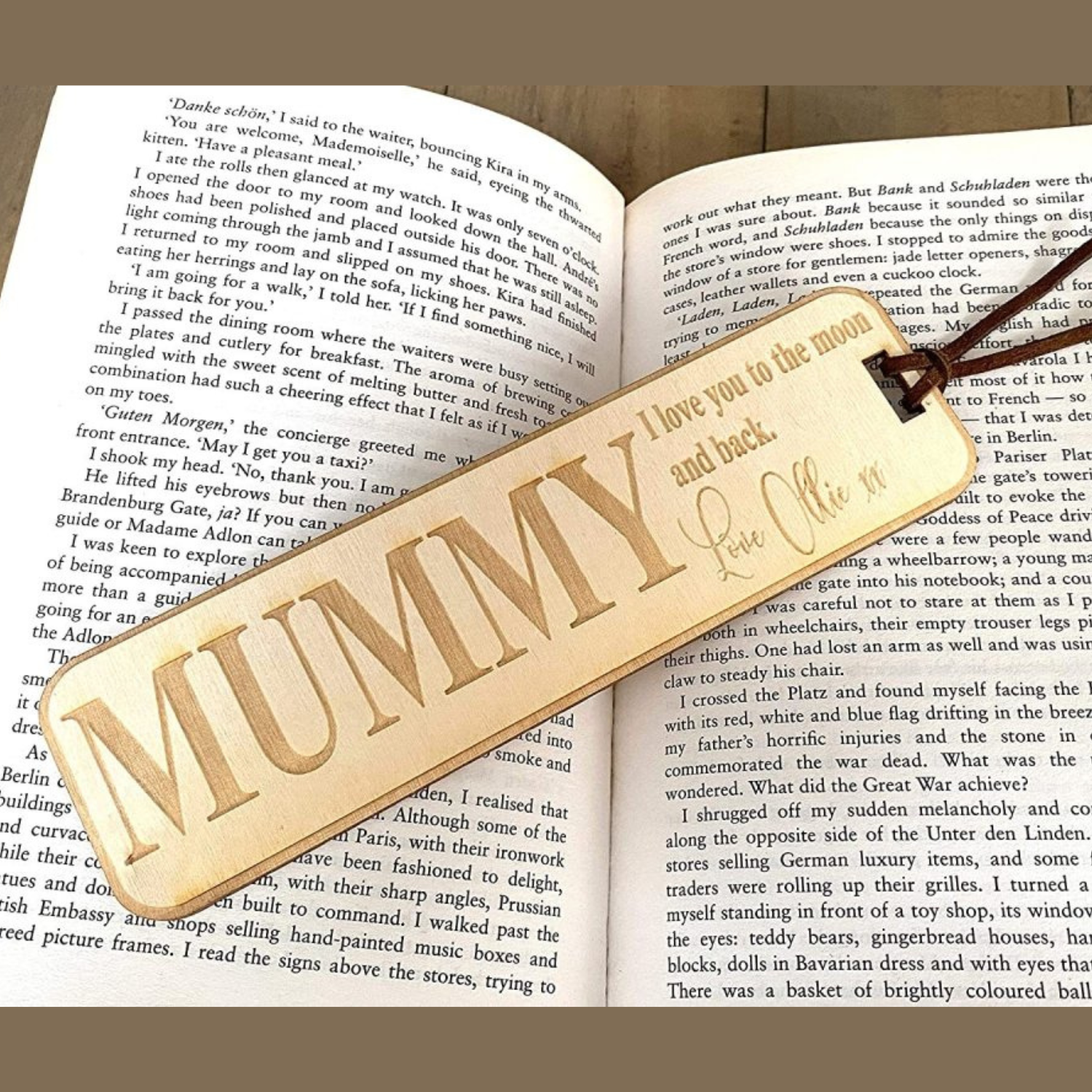 Personalised Mummy Gift Wooden Bookmark with Sentiment Personalised Bookmark ukgiftstoreonline