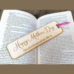 Happy Mother Day Gift Personalised Wooden Engraved Bookmark