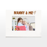 White Engraved Nanny and Me Picture Photo Frame Heart Gift Landscape