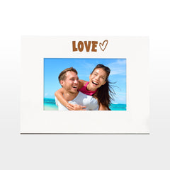 White Engraved Love Picture Photo Frame Heart Gift Landscape Photo Frame ukgiftstoreonline