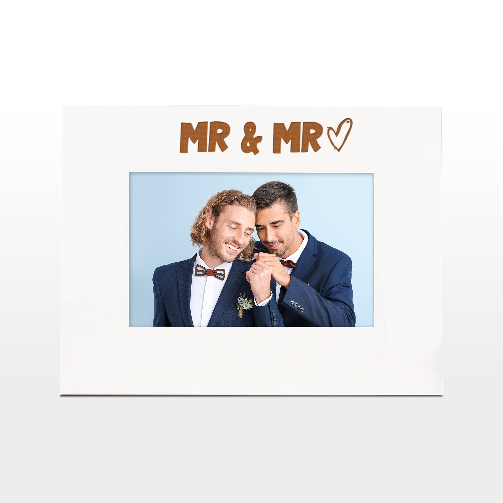 White Engraved Wedding Picture Photo Frame Mr & Mr Heart Gift Landscape Photo Frame ukgiftstoreonline