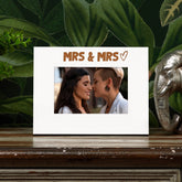 White Engraved Wedding Picture Photo Frame Mrs and Mrs Heart Gift Landscape
