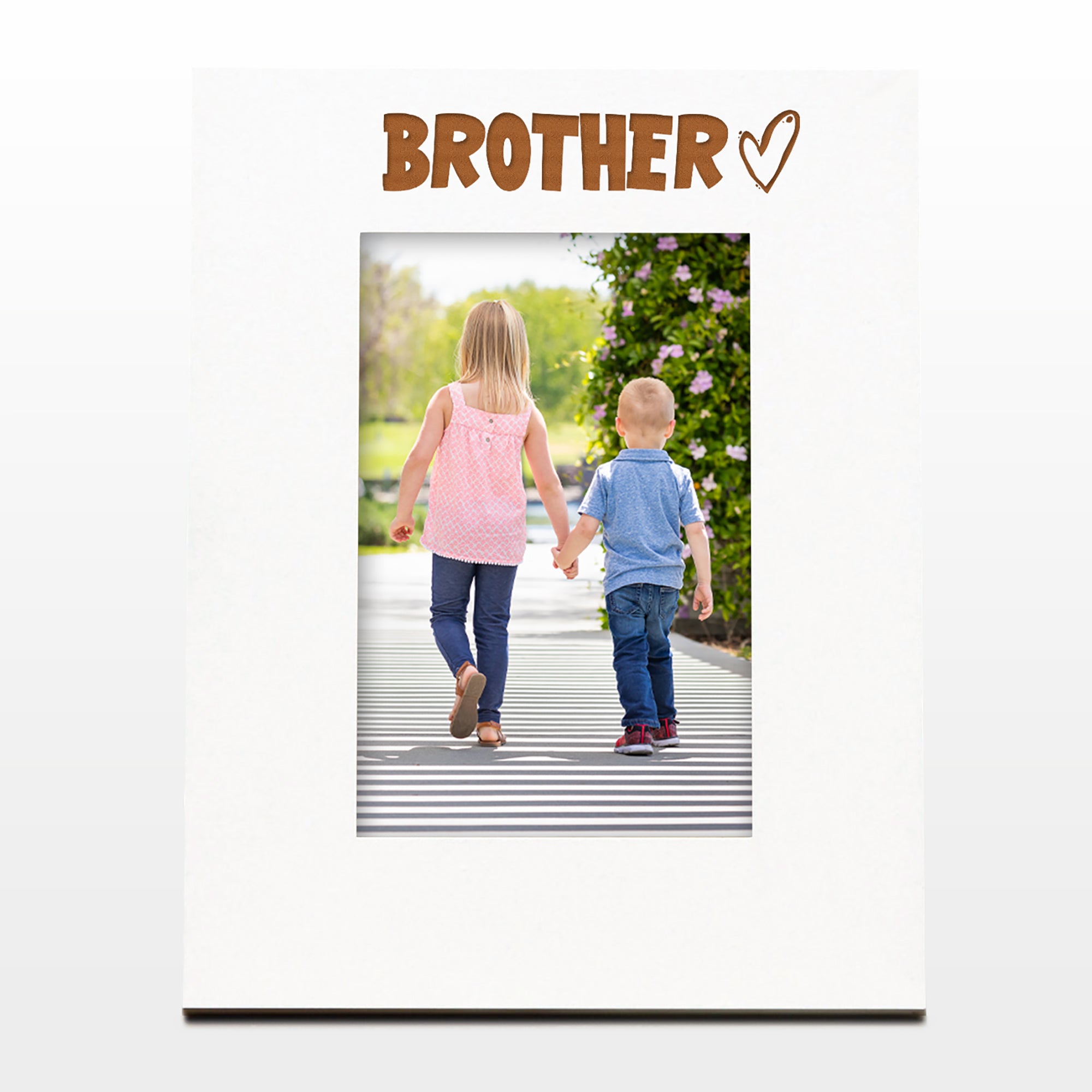 White Engraved Brother Picture Photo Frame Heart Gift Portrait Photo Frame ukgiftstoreonline