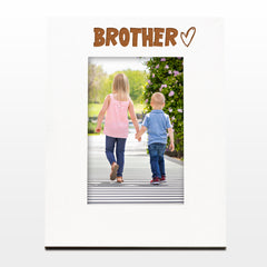 White Engraved Brother Picture Photo Frame Heart Gift Portrait Photo Frame ukgiftstoreonline