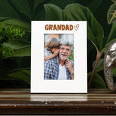 White Engraved Grandad Picture Photo Frame Heart Gift Portrait
