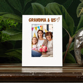 White Engraved Grandma and Us Picture Photo Frame Heart Gift Portrait