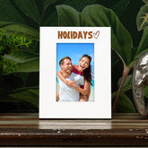 White Engraved Holiday Heart Photo Frame Gift Portrait