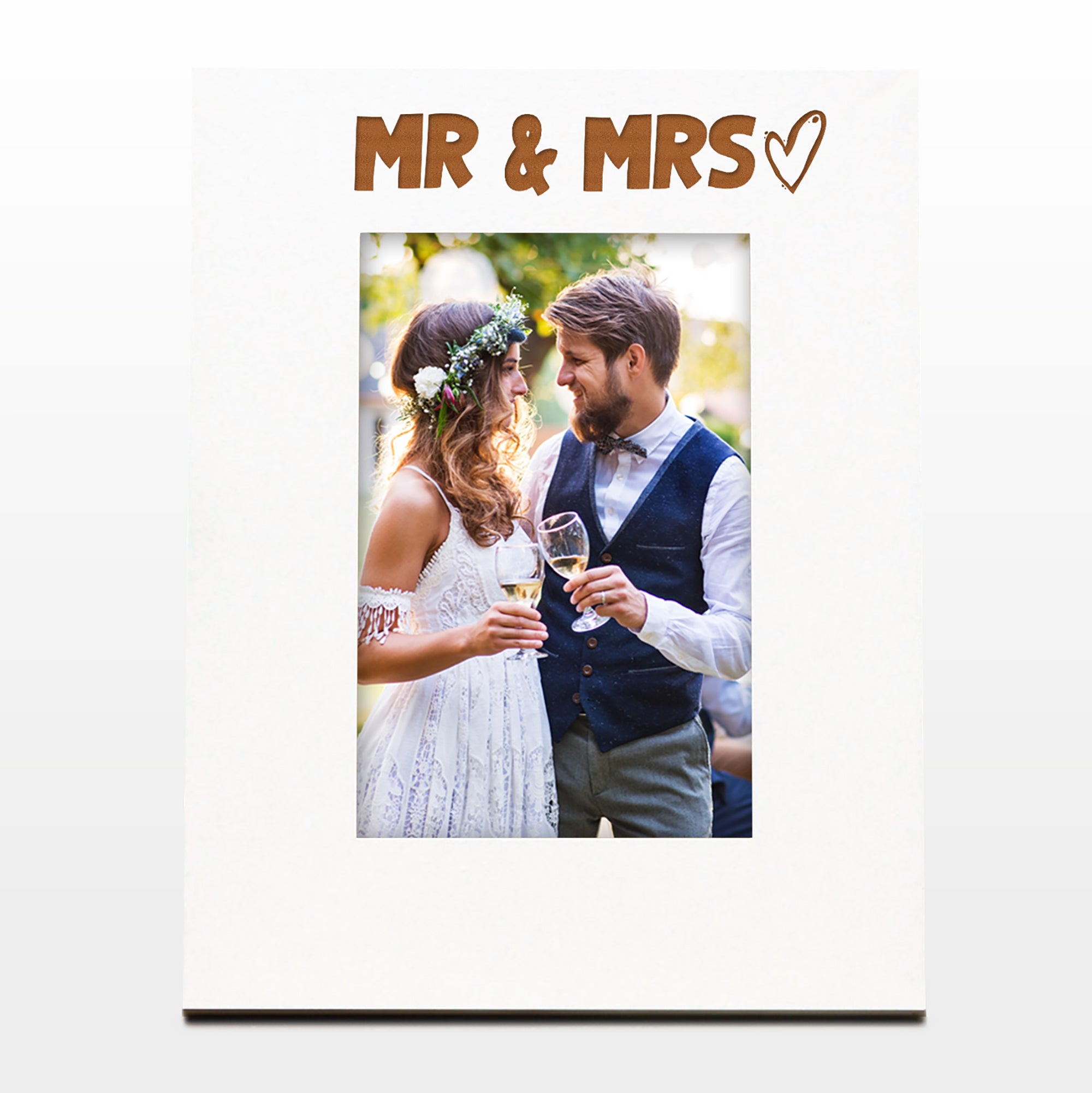 White Engraved Wedding Picture Photo Frame Mr And Mrs Heart Gift Portrait Family Photo frame ukgiftstoreonline