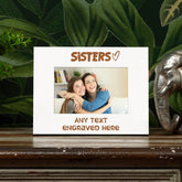 White Engraved Sisters Personalised Photo Frame Heart Gift Family Photo frame ukgiftstoreonline
