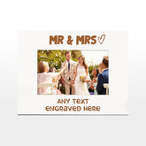 White Engraved Mr and Mrs Wedding Personalised Photo Frame Gift
