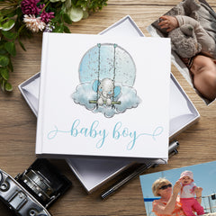 Baby Boy Elephant Photo Album Gift 50 x 6" x 4" Photos Pack of 5 Wholesale Trade Baby Boy Photo Album ukgiftstoreonline