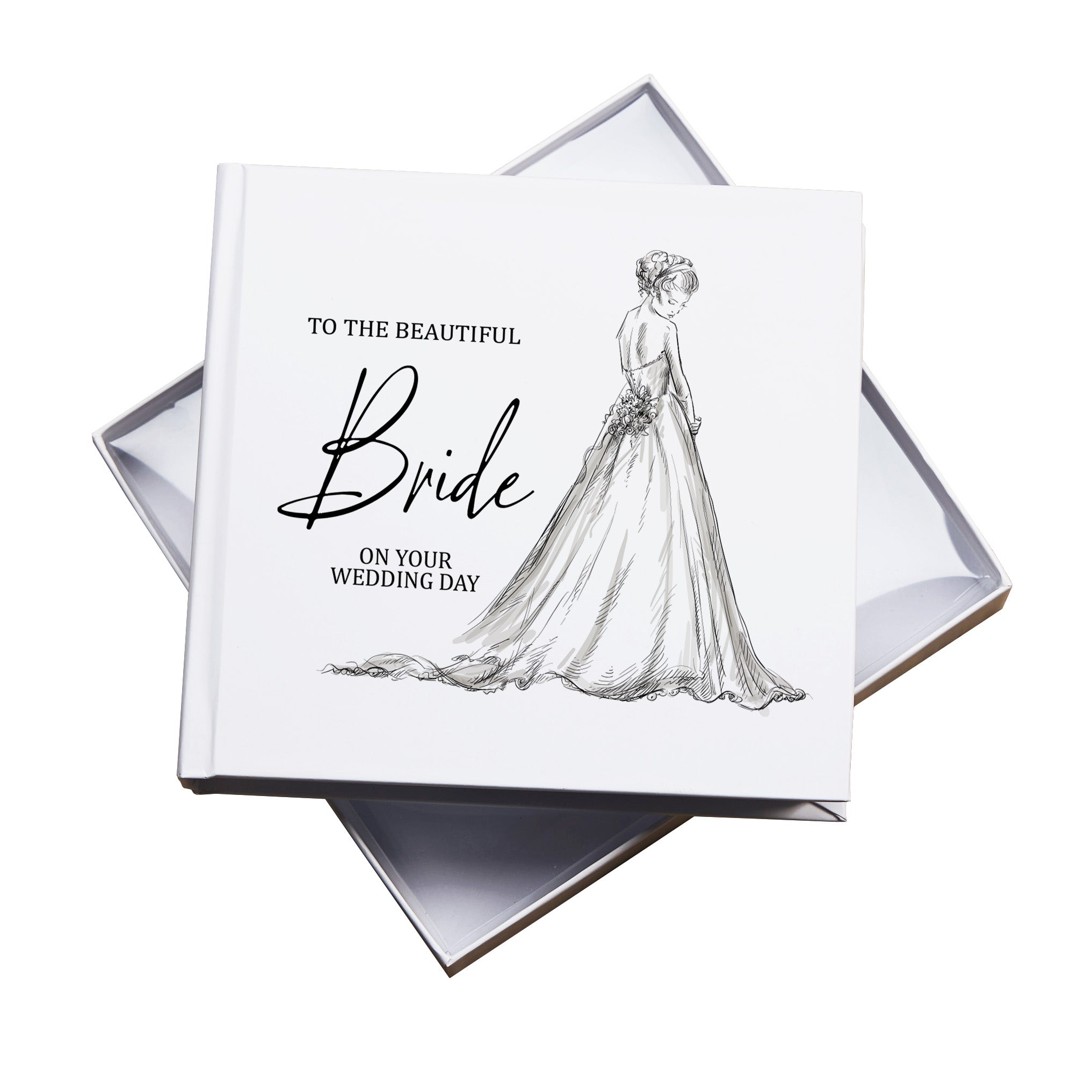 Elegant Wedding Day Photo Album for Bride, White Box, , 50 Photos 6" x 4" Wedding Photo Album ukgiftstoreonline