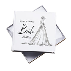 Elegant Wedding Day Photo Album for Bride, White Box, , 50 Photos 6" x 4"