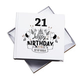 21st Happy Birthday White Photo Album Gift 50 x 6" x 4" Photos