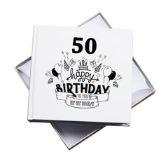 50th Happy Birthday White Photo Album Gift 50 x 6" x 4" Photos