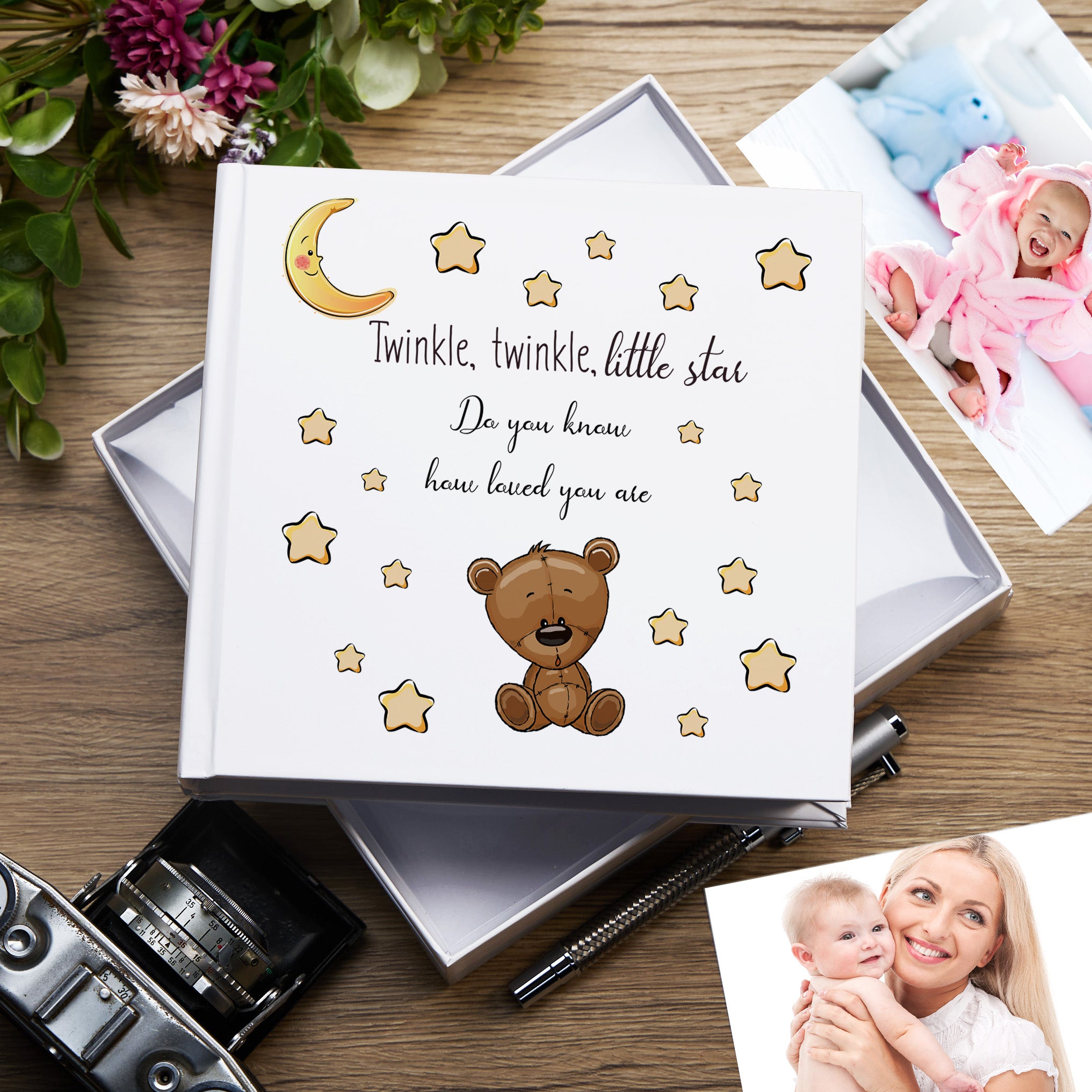 Twinkle Little Star Baby Photo Album, Teddy Bear Design, Nursery Memory Book with Gift Box Pack of 5 Wholesale Trade Baby Photo Album ukgiftstoreonline